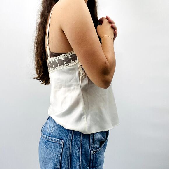 Vintage Wacoal M Ivory Satin Lace Cami - Picture 4 of 6
